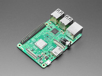 Raspberry Pi 3 - Model B - ARMv8 with 1G RAM - Angled shot of Raspberry Pi 3 - Model B.